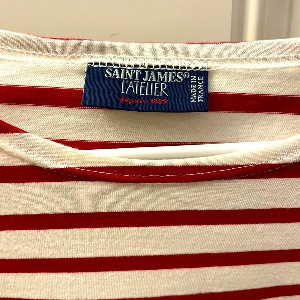 SAINT JAMES Authentic Breton Long Sleeves T-Shirt - Red&White M doen KULE style - Picture 8 of 12